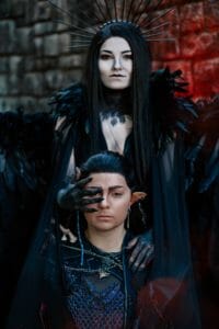 The Raven Queen: Waya V @tymris / @tyymris || Ascended Vax'ildan: Armaria Cosplay @armariacosplay || Photography by Molly Doyle @adoyible