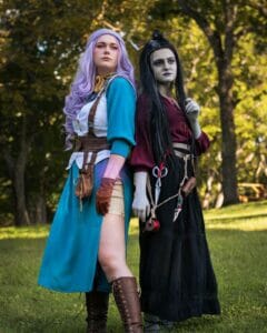 Imogen Cosplay and Costume by @starryjester.cos (Instagram) @starryclare (Twitter), @.starstuff (TikTok) || Laudna Cosplay and Cosutme by @allie.menelli (Instagram) @greenbeandestny (Twitter) || Photography by @amenelli.photography (Instagram)