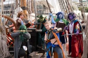 Beau Cosplay by Samily @samilycosplay || Mollymauk Cosplay by Phoenix @phoenix.cosplays || Fjord Cosplay by Nathan @capitalboarcosplay || Caleb Cosplay by Hannah @pigletindisguise98 || Nott Cosplay by Kae @kae_cosplay8 || Jester Cosplay by Lozza @cos_dwagon || Photography by Tom Sanderson @tomtsanderson