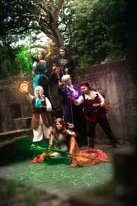 Vox Machina || Vex’ahlia Cosplay by @frostycosplay_ || Vax’ildan Cosplay by @blazells_ || Pike Cosplay by @jesterscritter || Percy Cosplay by @artsycosplayer || Scanlan Cosplay by @simplicityiskeycosplays || Keyleth Cosplay by @frolicking.fauna || Photography by @mickiegraphy